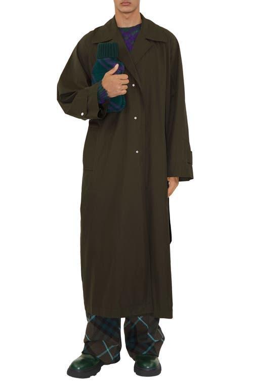Mens Trench Coat with Faux-Fur Collar Product Image