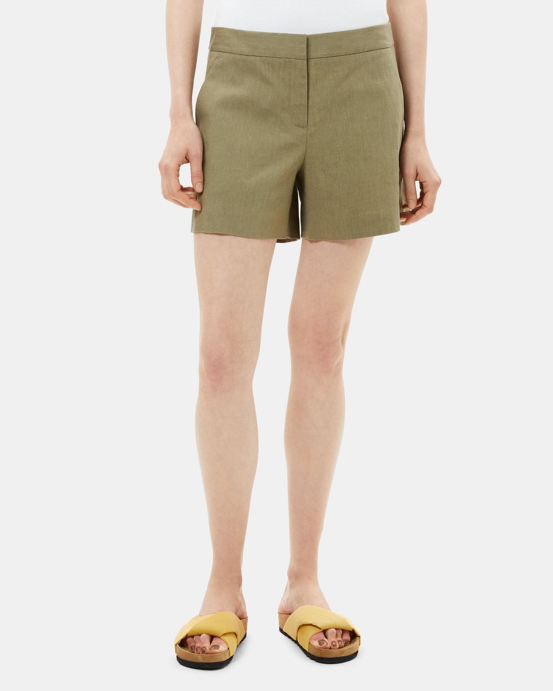 Tailored Short in Linen Blend Mélange Product Image