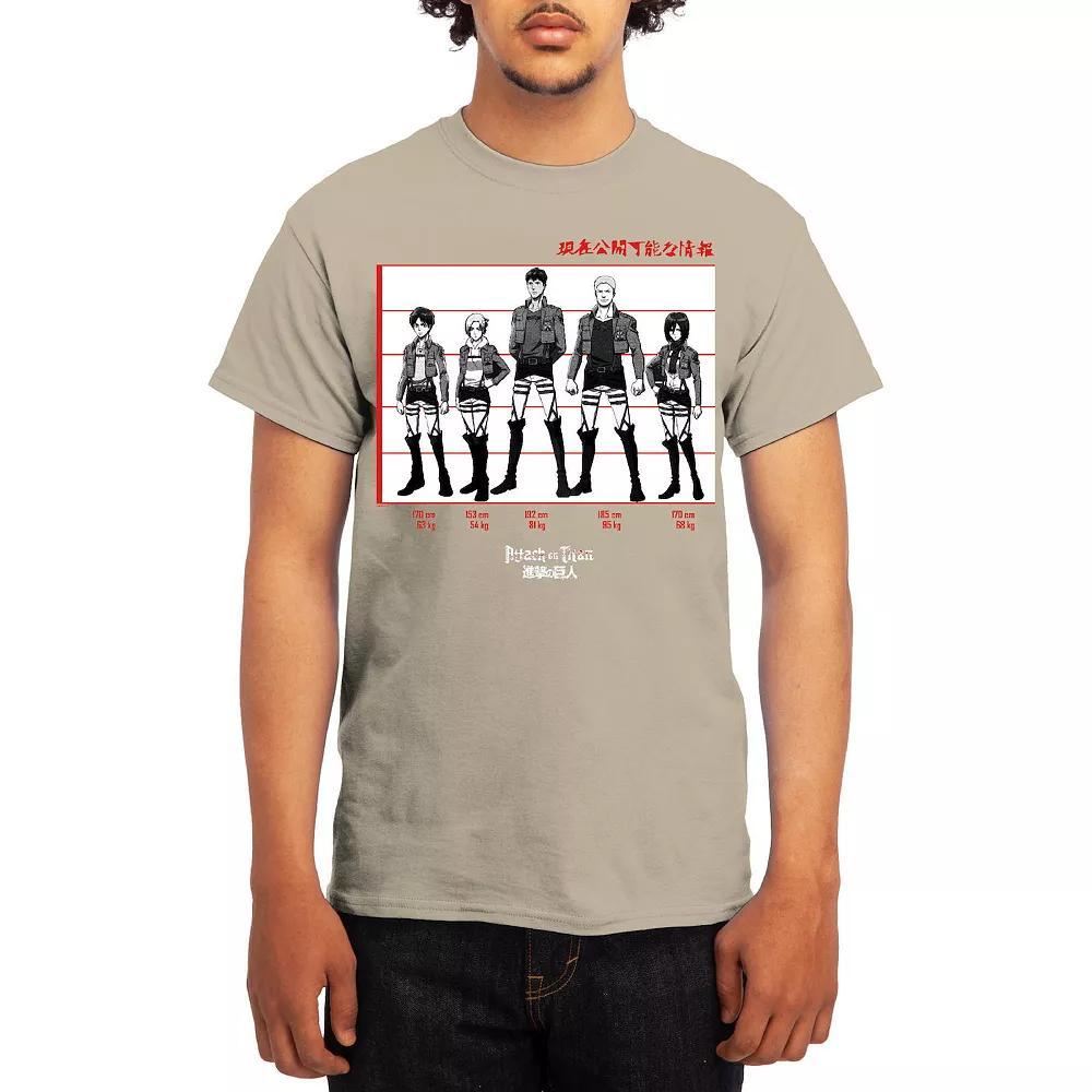 Men's Attack on Titan Black & White Lineup Tee, Boy's, Size: Medium, Grey Lt Blue Product Image