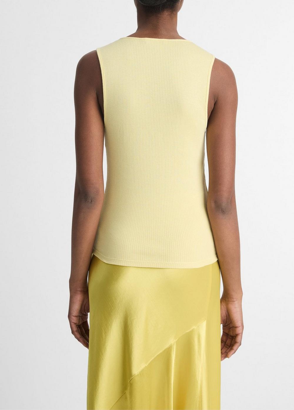 Womens Ribbed Pima Cotton Shell, Citrines, Size M Vince Product Image