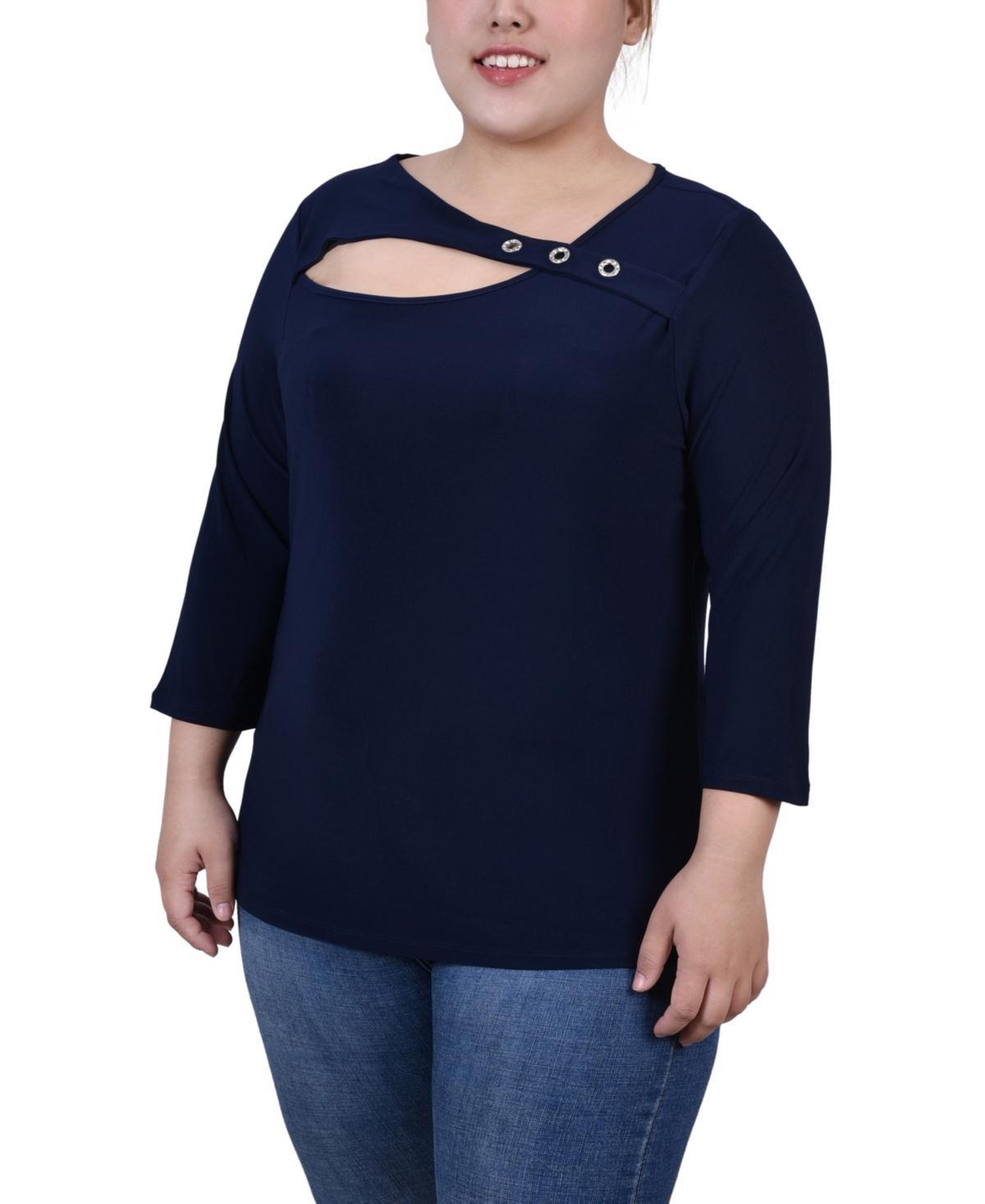 Ny Collection Plus Size 3/4 Sleeve Cutout Top Product Image