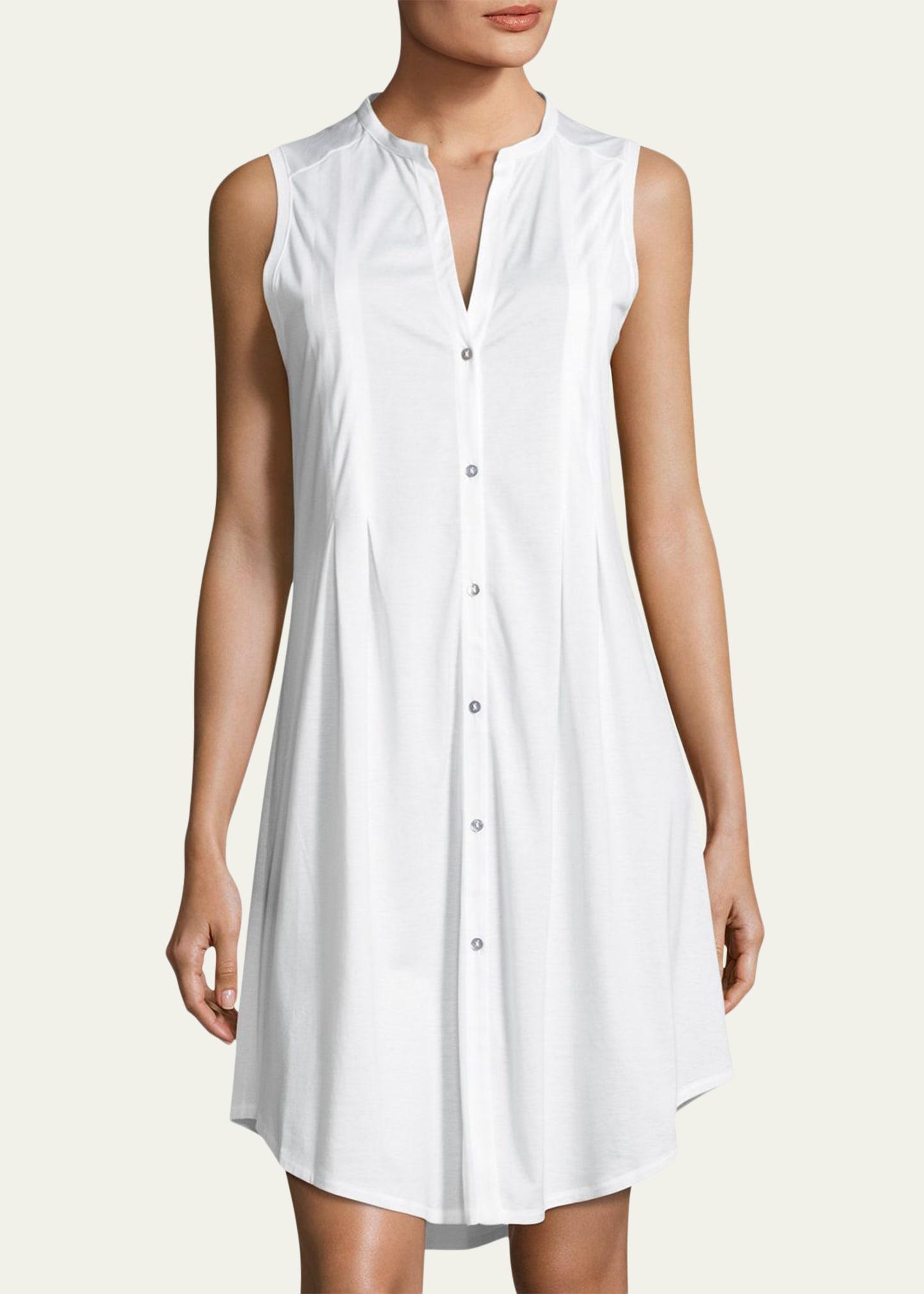 Hanro Cotton Deluxe Button Front Tank Gown Product Image