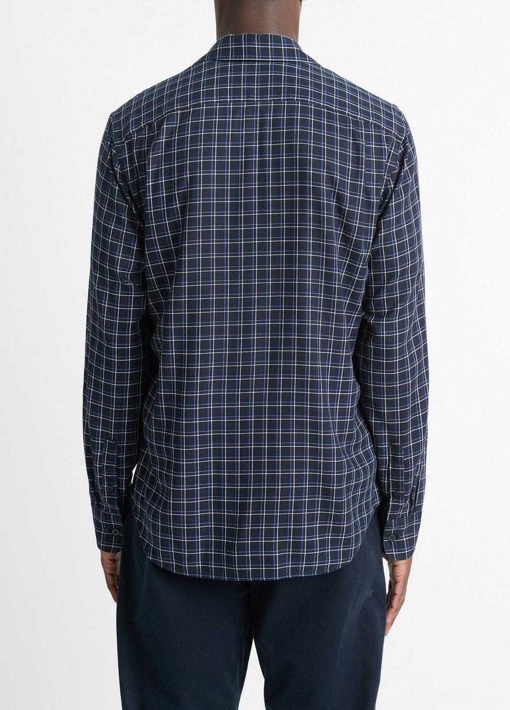 Mens Ynez Plaid Cotton-Blend Shirt, Coastal Blue/faded Cobalt, Size XL Vince Product Image