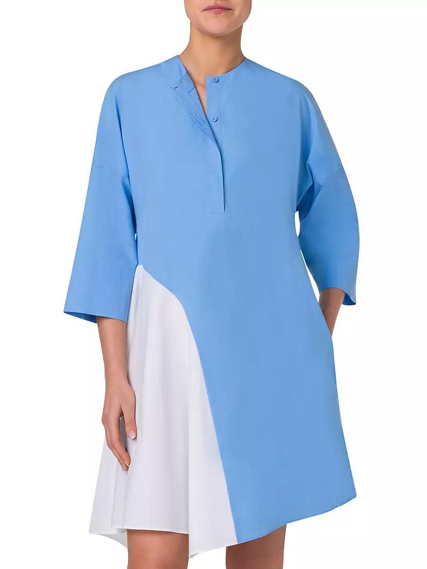 Asymmetric Two-Tone Cotton Poplin Dress Product Image