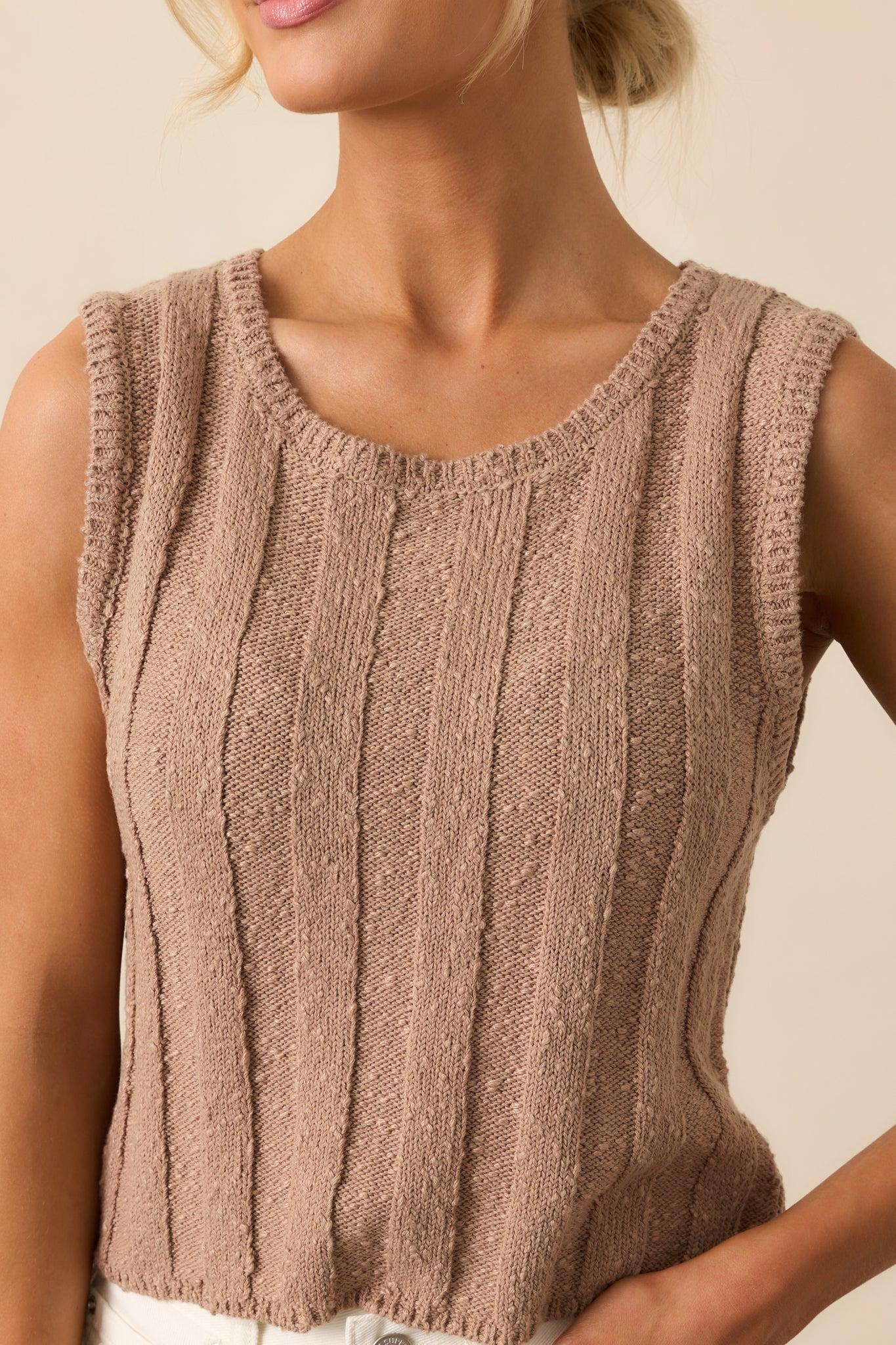 Z Supply Tan Iced Coffee Calan Rib Sweater Cropped Tank Product Image