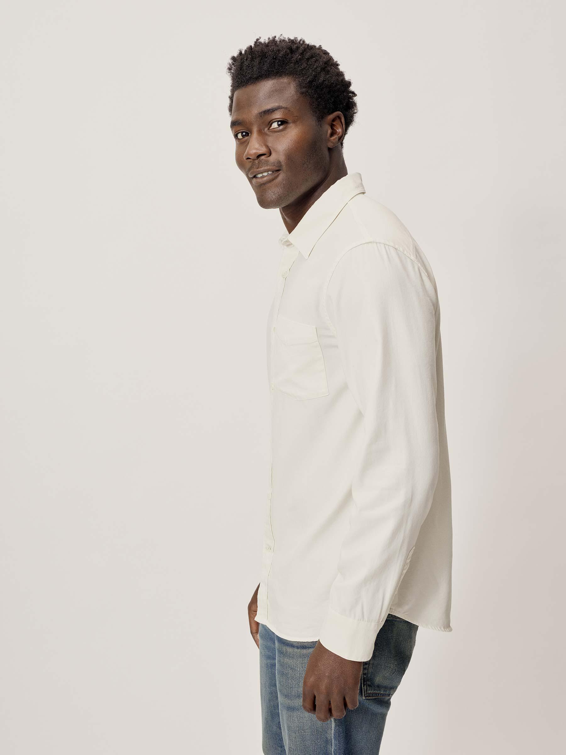 Natural Draped Twill One Pocket Shirt Product Image