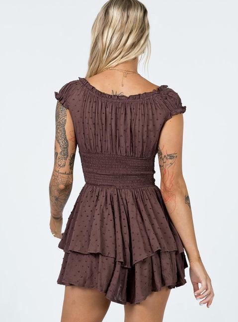 The Love Galore Romper Brown Product Image