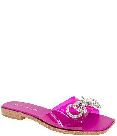 BCBGeneration Laffi Vinyl Rhinestone Bow Slides Product Image