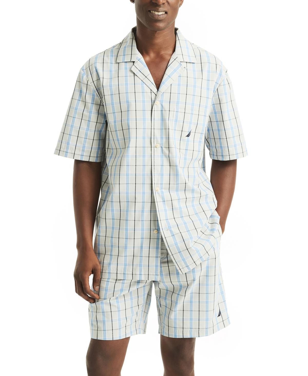 Nautica Mens Crafted Plaid Camp Sleep Pajama Shirt Product Image