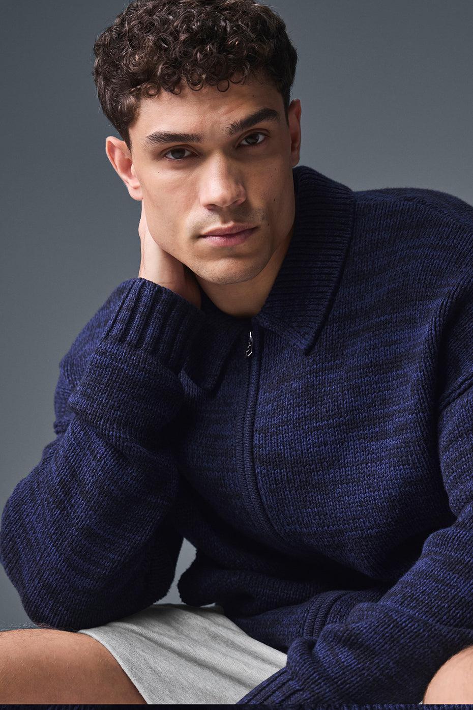 Heritage Full Zip Sweater - Navy Multi Product Image
