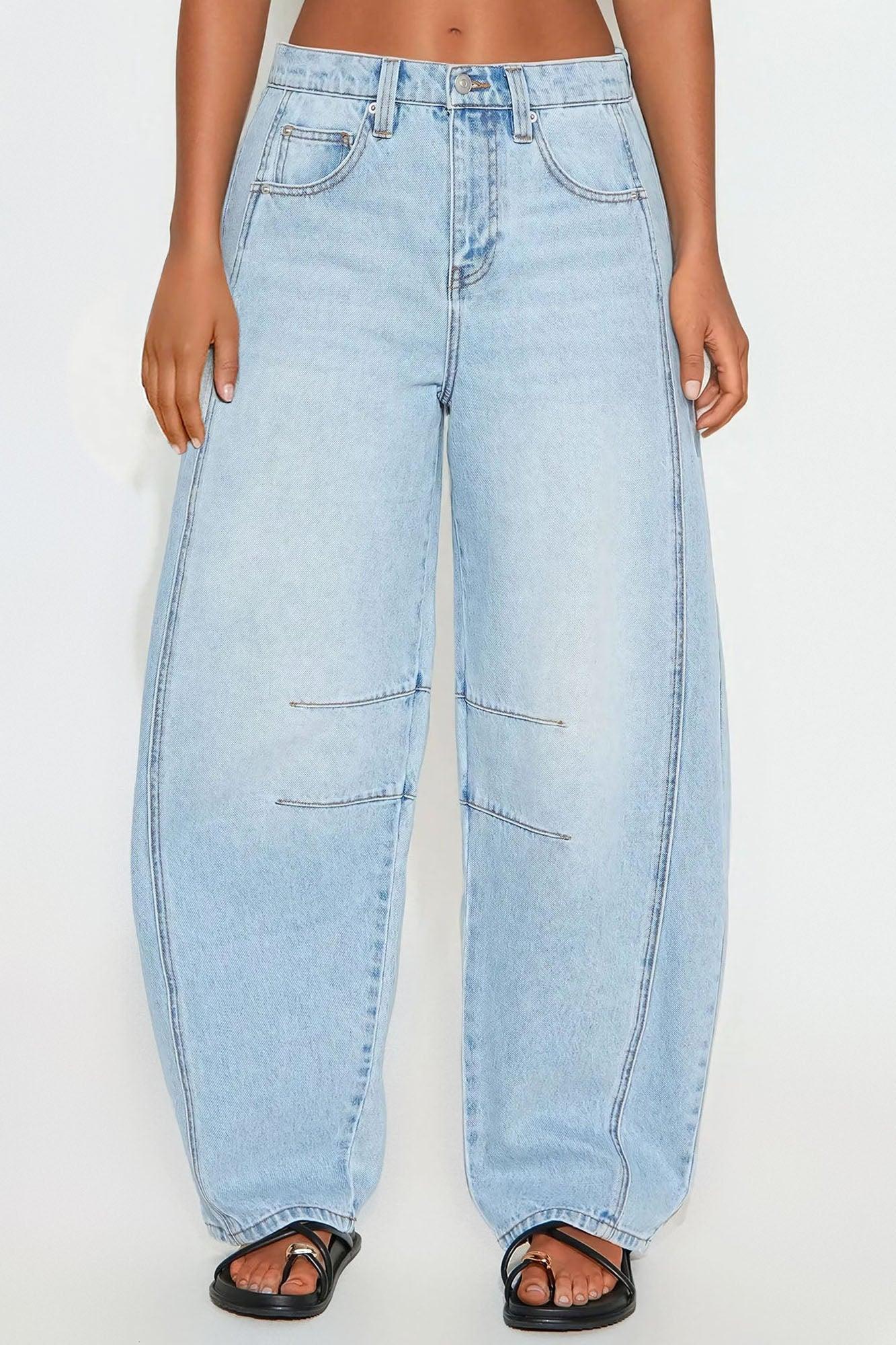 Montebello Barrel Leg Jean - Light Wash Product Image