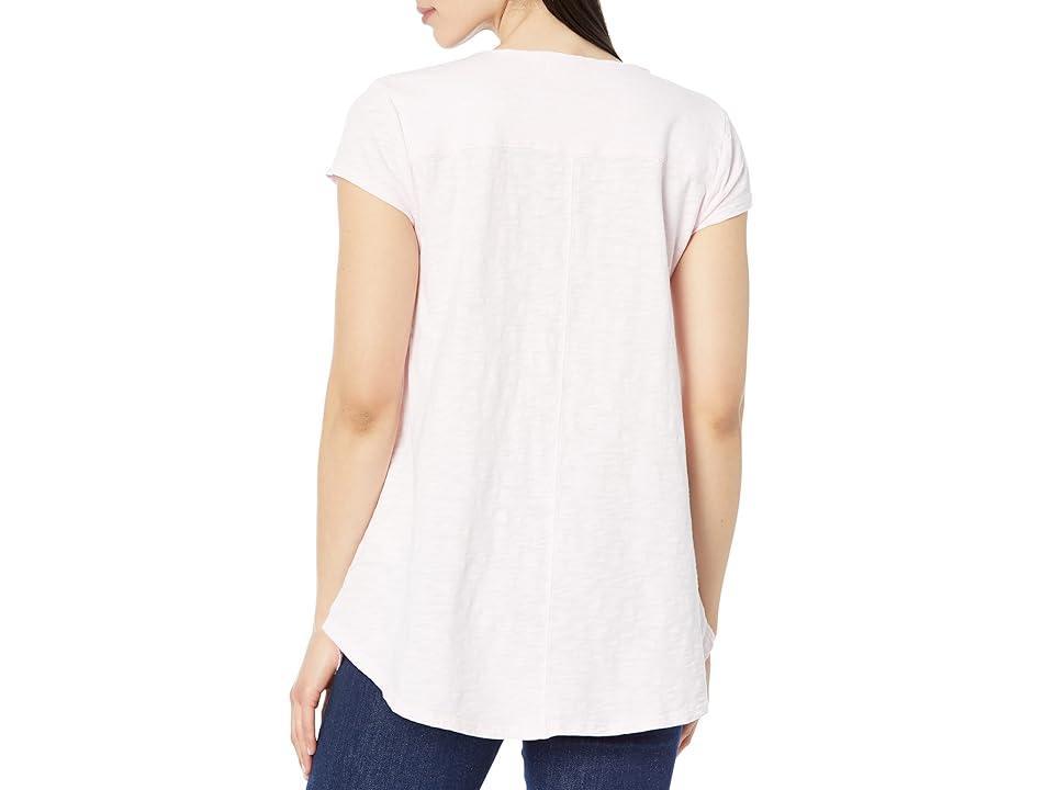 Mod-o-doc Slub Jersey Seamed V-Neck Tee Mallow) Women's Long Sleeve Pullover Product Image