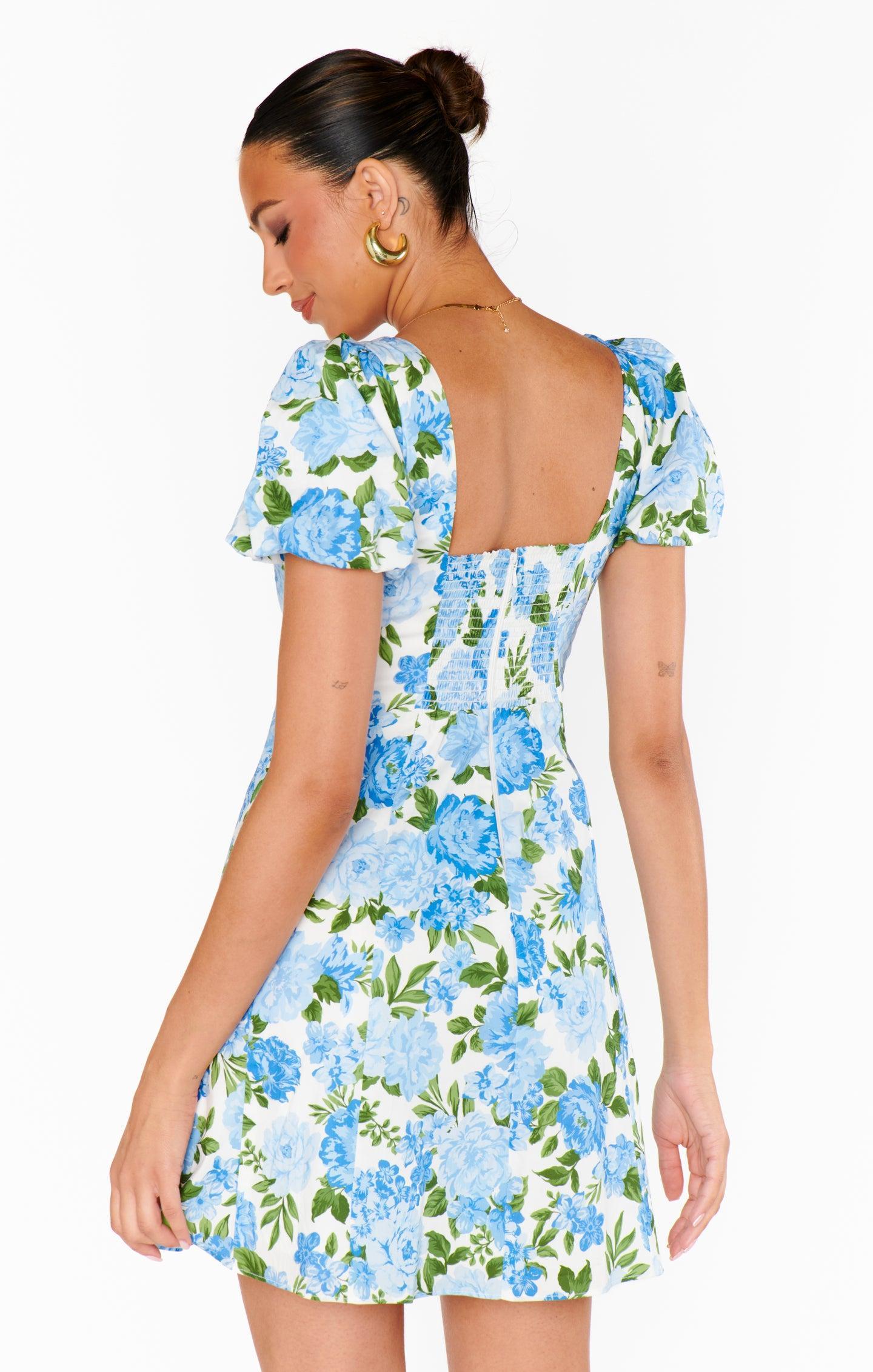 Mia Dress ~ Cottage Floral Blue Product Image