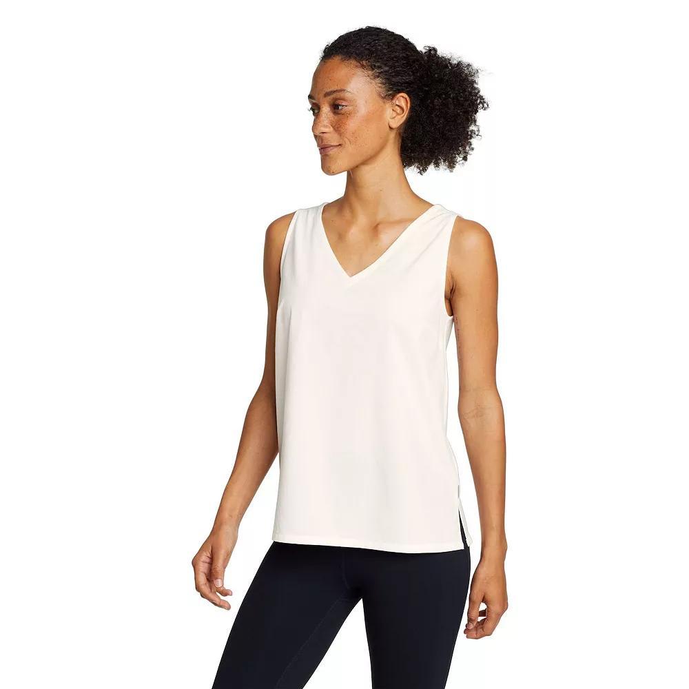 Women's Eddie Bauer Departure V-Neck Tank Top, Size: Large, Snow Product Image