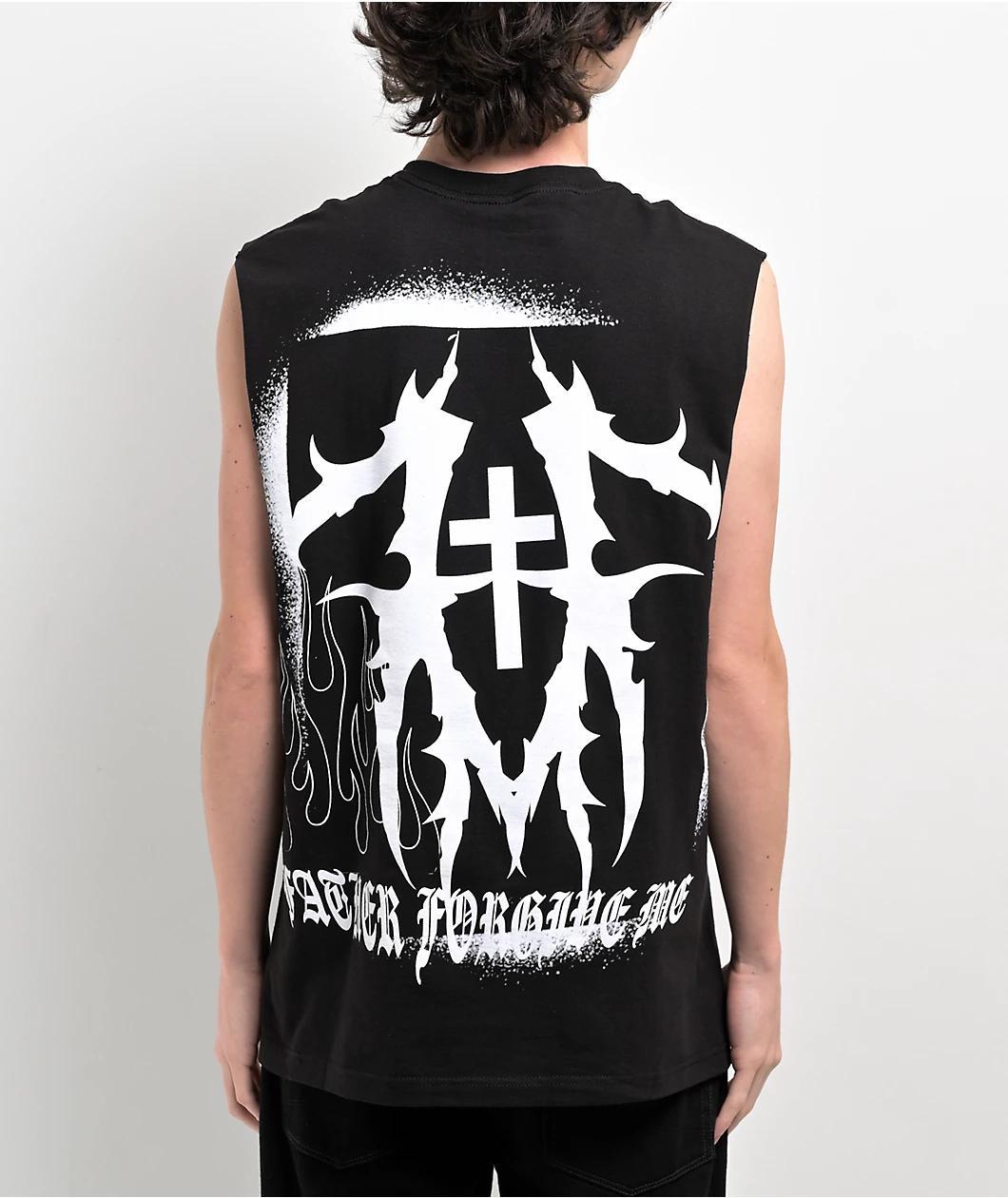 Father Forgive Me Skull Black Tank Top Product Image