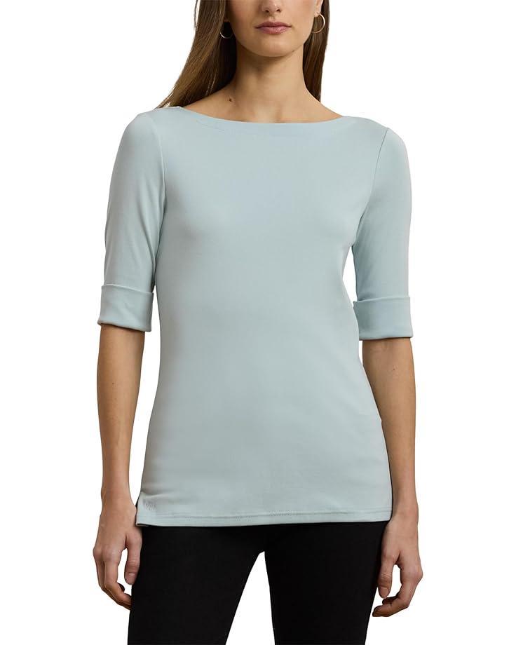 Stretch Cotton Boatneck Top Product Image