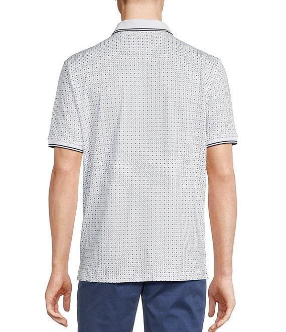 Cremieux Blue Label Classic Fit Pique Geo Printed Short Sleeve Polo Shirt Product Image