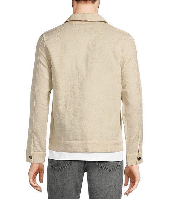 Murano Baird McNutt Linen Slim Fit Jacquard Floral Shirt Jacket Product Image