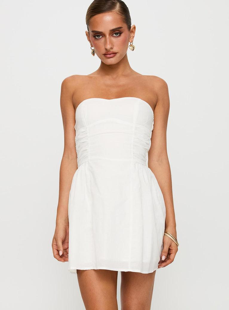 Sybille Strapless Mini Dress White Product Image