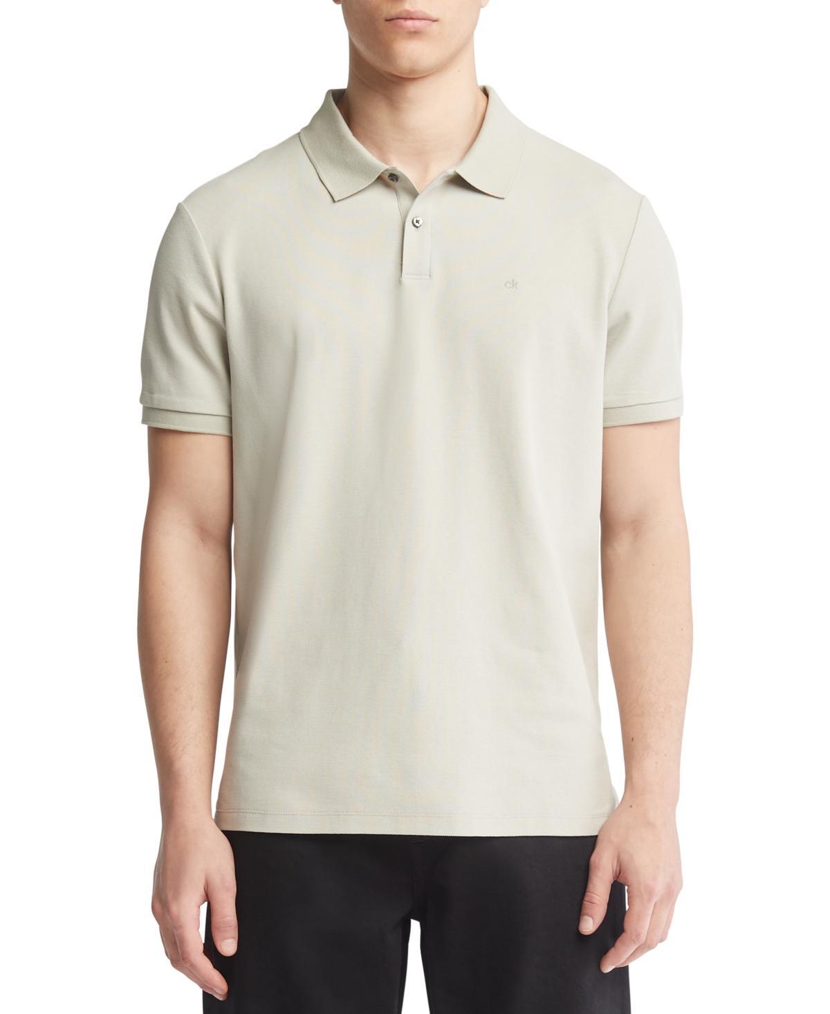 Calvin Klein Mens Refined Pique Polo Shirt - Black - XXL Product Image