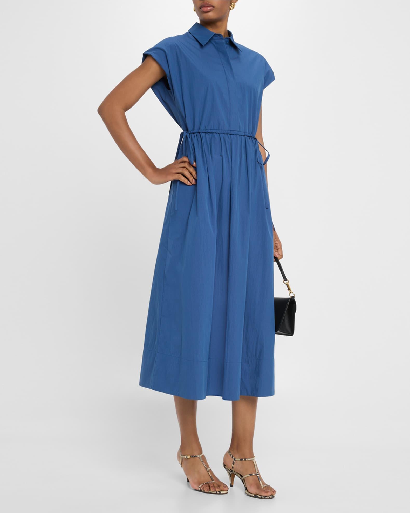 Drawstring Gathered Midi Shirtdress Product Image