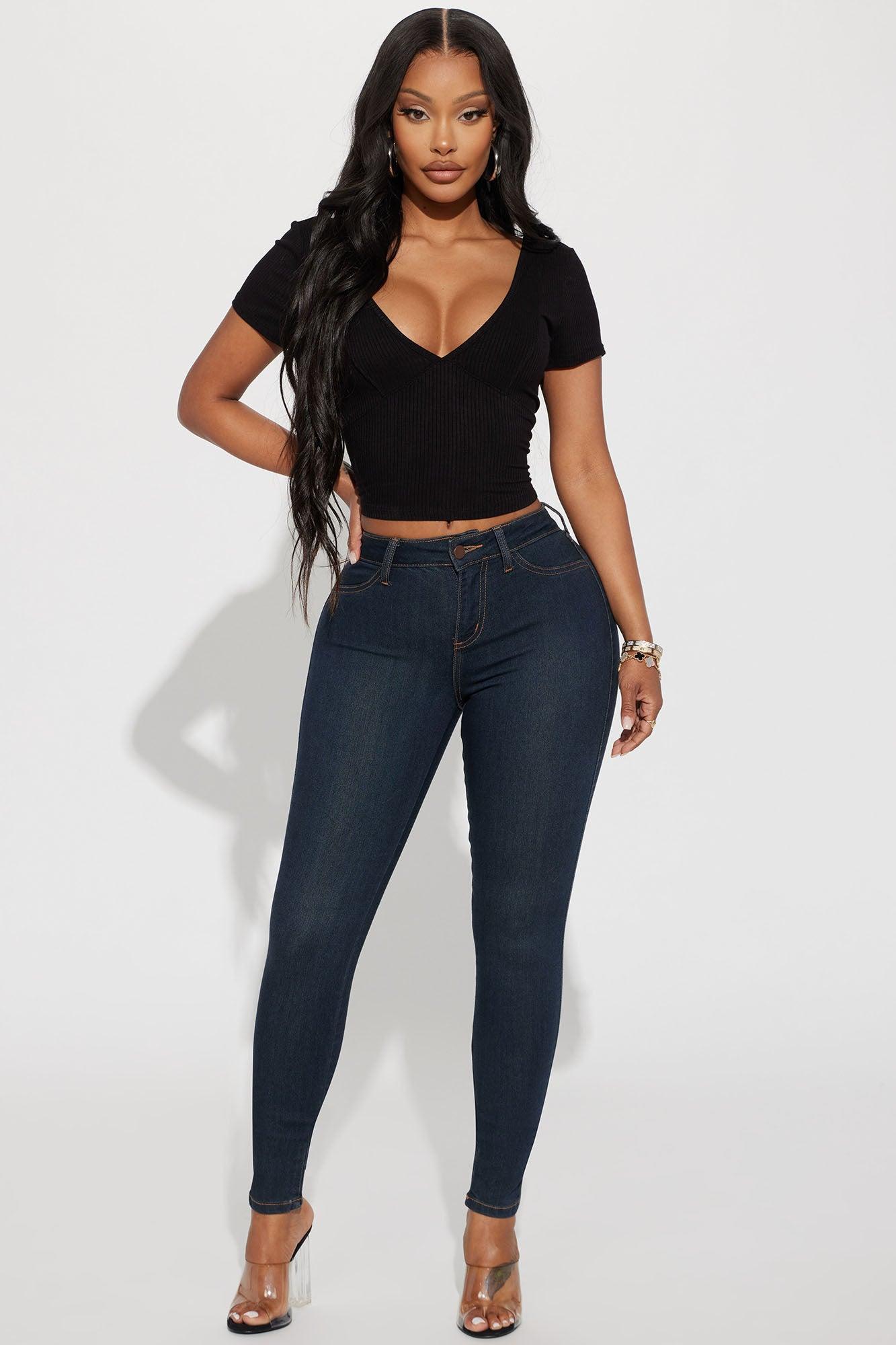 Classic Mid Rise Skinny Jeans - Dark Denim Product Image