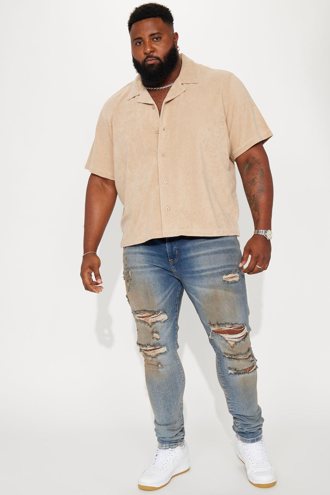Dipped Terry Short Sleeve Cuban Shirt - Sand Product Image