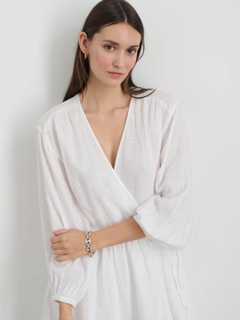 Lauren Wrap Dress In Linen Product Image