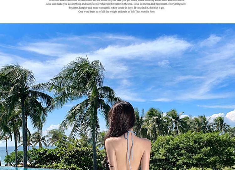 Halter Neck Plain Maxi Sun Dress Product Image