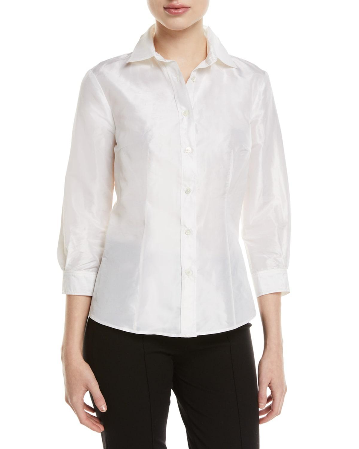 Taffeta Button-Front Shirt Product Image