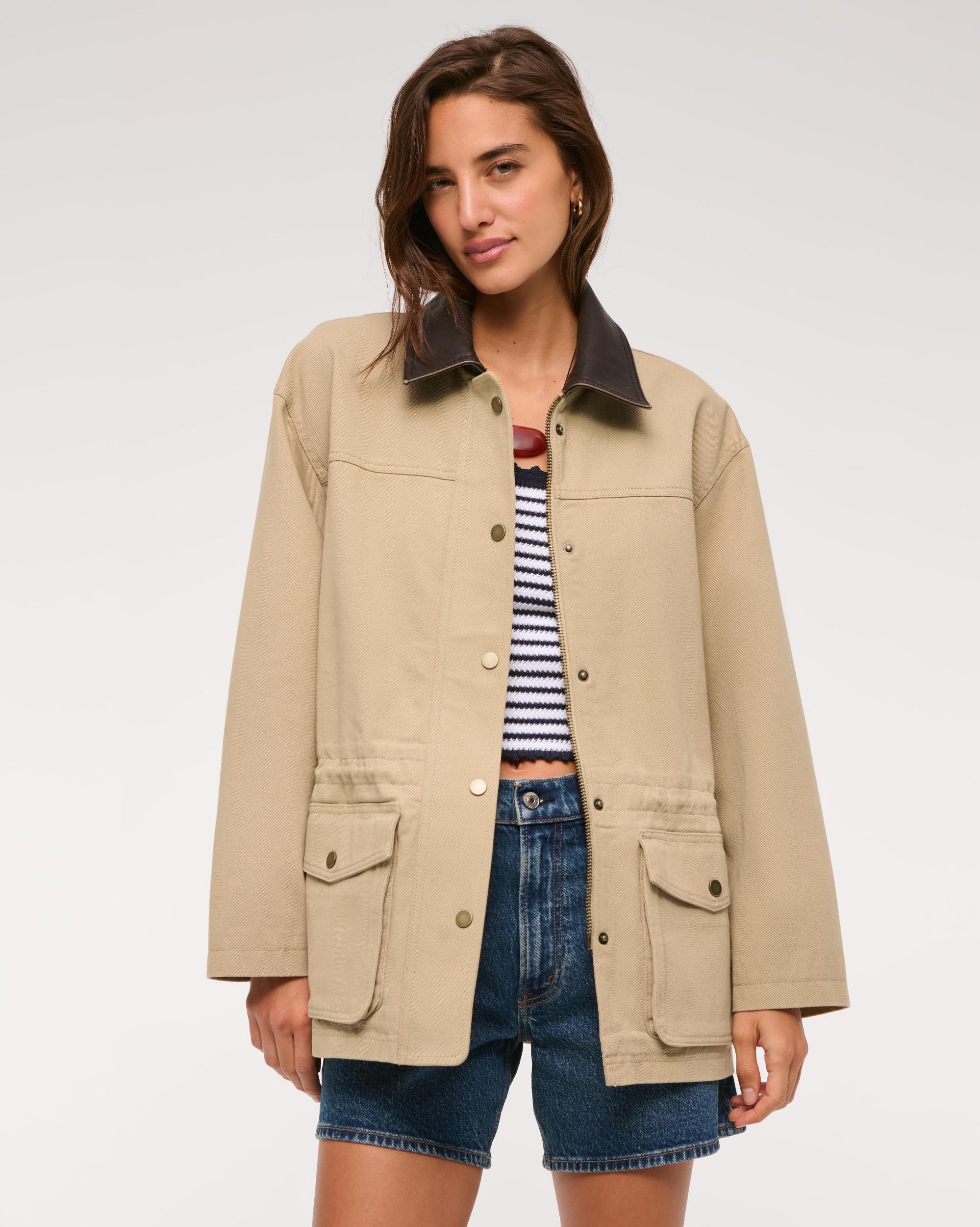 Cinched Waist Workwear Jacket Product Image