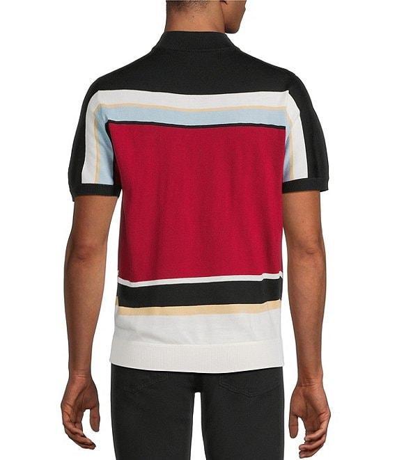 Murano The Murano Show Collection Short Sleeve Striped Mock Neck Shirt Product Image