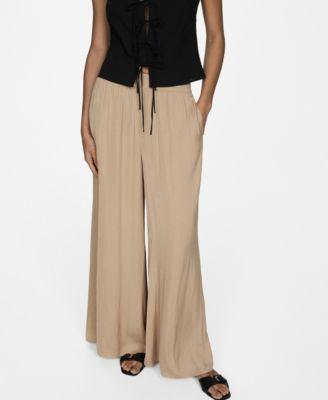Mango Womens Wide Leg Fluid Pants Product Image