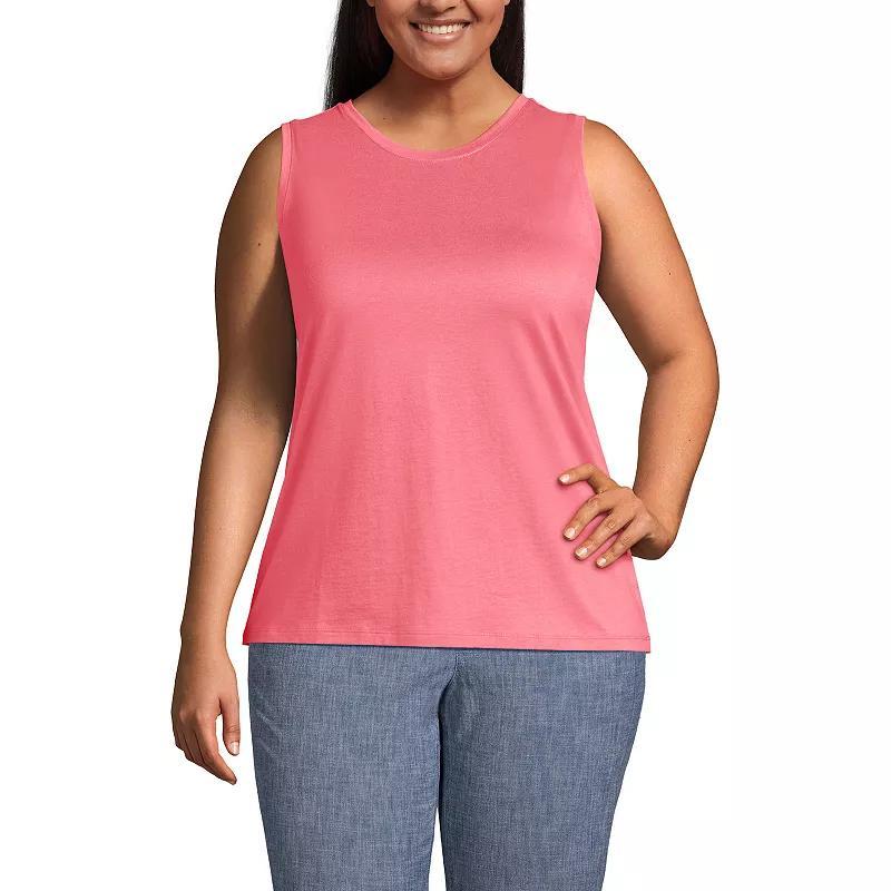 Plus Size Lands' End Power Performance Tunic Tank, Women's, Size: 2XL, White Product Image