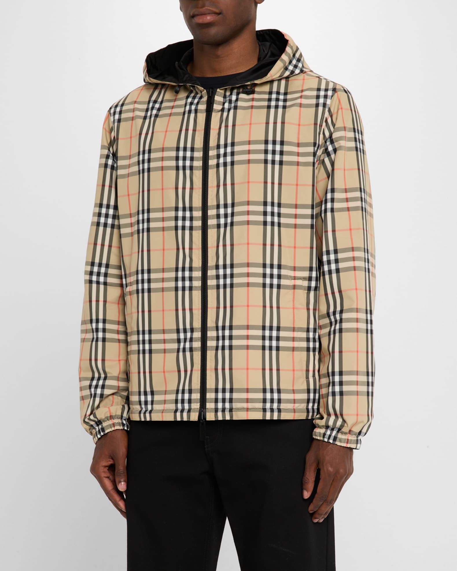Men's Check Hooded Jacket Product Image