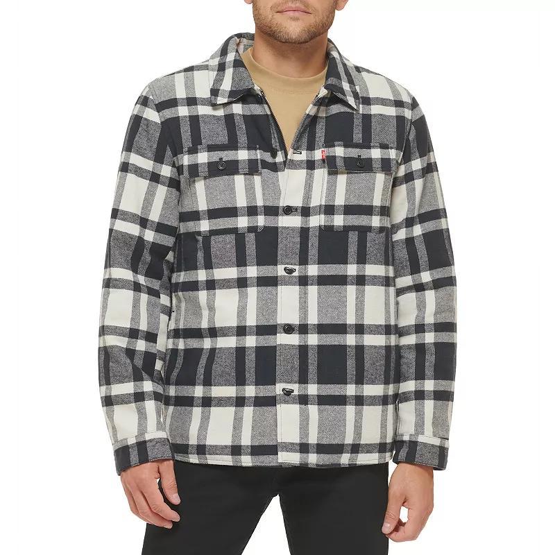 Men's Levi's® Quilted-Lined Shirt Jacket, Size: XL, Ivory Navy Woodsman Product Image