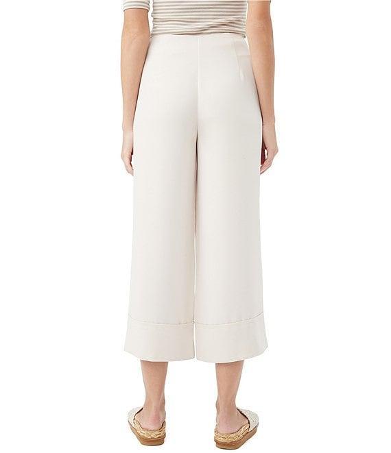 Trina Turk Bahooka Georgette High Waits Wide Leg Cropped Pants Product Image