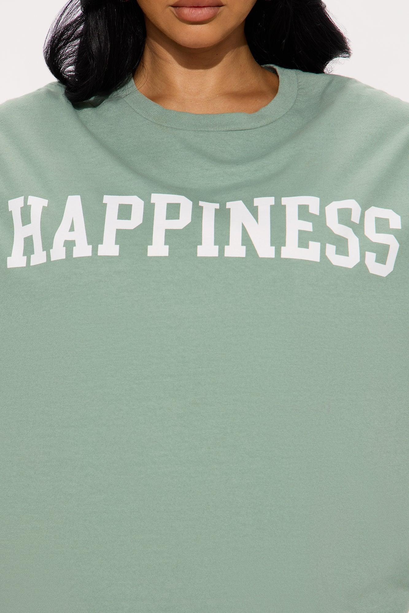 Choose Happiness Washed Oversized Tee - Sage Product Image