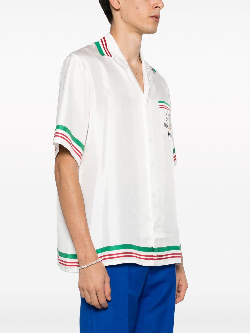 Tennis Club Icon striped silk shirt Product Image