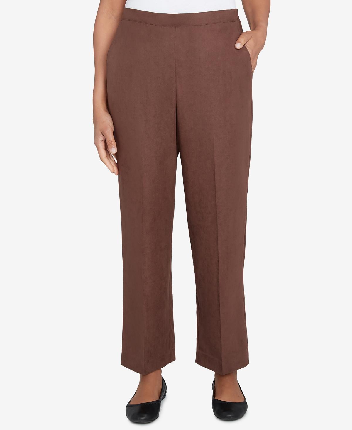 Women's Alfred Dunner Classic Slant Pocket Short Length Pant, Size: 10 Short, Brown Product Image