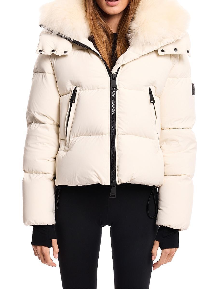 Womens Kaia Down Shearling Collar Coat Product Image