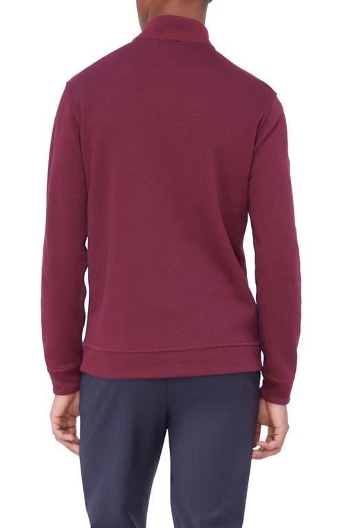 BUGATCHI Quarter Zip Pullover In Plum Product Image