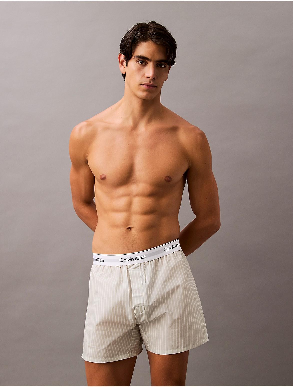 Calvin Klein Men's Cotton Poplin Boxer - Blue - M Product Image