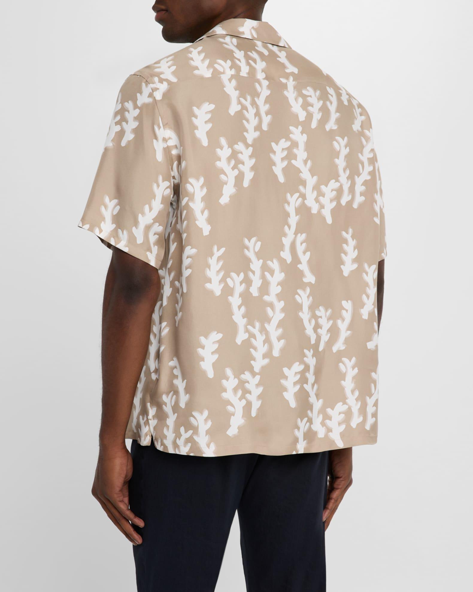 Mens Oasi Linen Printed Short-Sleeve Shirt Product Image