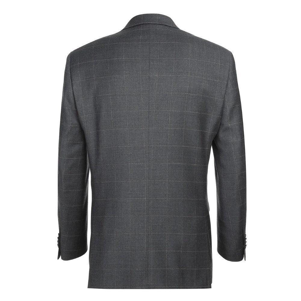 Gray Regular Fit Wool Blend Windowpane 2 Piece Suit Product Image