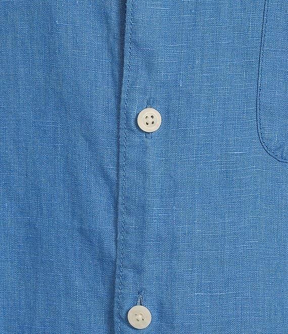 Caribbean Solid Linen Short Sleeve Woven Shirt Product Image