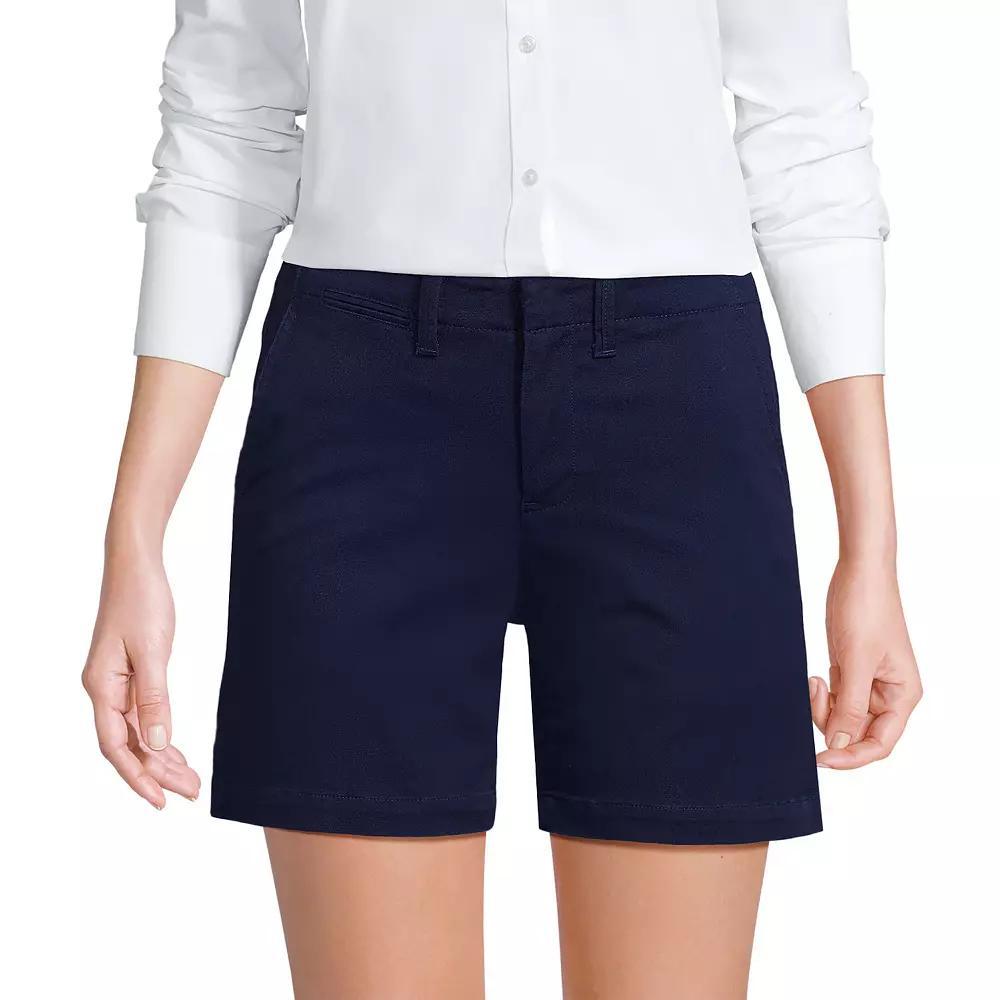 Women's Lands End Classic 7-in. Chino Shorts, Size: 6, Deep  Blue Product Image