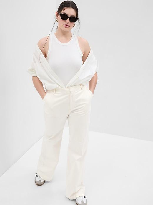 High Rise Flare Khakis Product Image