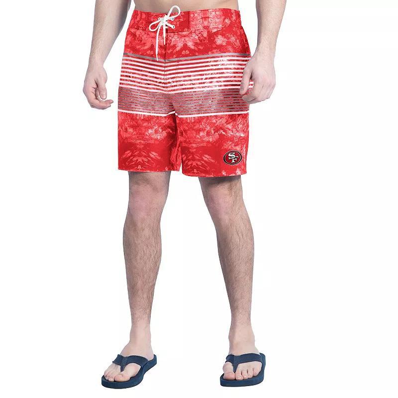 Mens G-III Sports by Carl Banks /Gray Chicago Bears Horizon Volley Swim Shorts Blue Product Image