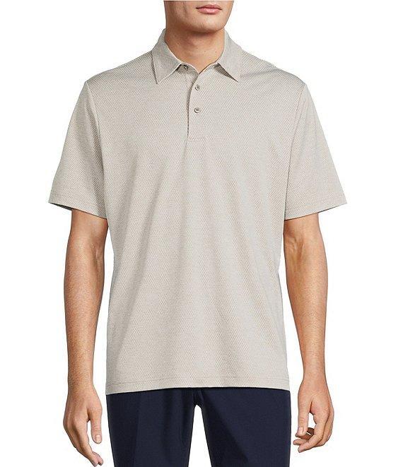 Roundtree & Yorke Big & Tall Performance Short Sleeve Solid Textured Polo Shirt Product Image
